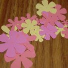 Pink, Peach and Yellow Flower Die Cuts - 40 pcs