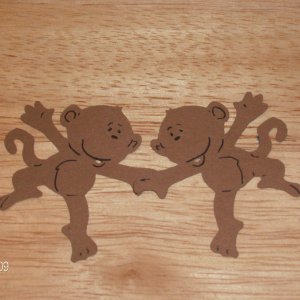 3" Monkey Couple Die Cut