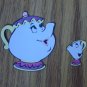 Beauty and the Beast's Mrs. Potts and Chip- 2 1/2" Die Cut