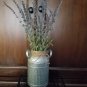 Rustic Farmhouse Galvanized Milk Can With Handles with Faux Lavender
