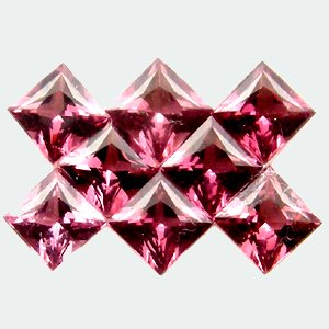 1.98 Ct. 8 Pcs Pretty 100%Natural Square RHODOLITE GARNET