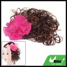 Curly Girls Clip Extension Wig Hairpiece with Flower