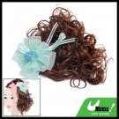 Flower Hair Piece Brown Curly Extension Wig for Girls