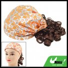 Little Girls Shiny Cap Hat with Brown Curly Wig Hair Piece