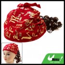 Cap Hat Bandana with Brown Curly Wig Hairpiece for Lovely Girls