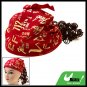 Cap Hat Bandana with Brown Curly Wig Hairpiece for Lovely Girls