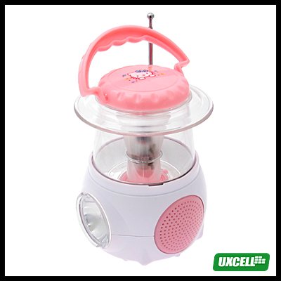 Mini Camping Lamp with Digital FM Radio (XH-838LST) - Pink