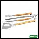 Camping Picnic Outdoor Barbecue BBQ Grill Tools Sets 3 Pieces