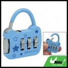 Blue Coded Lock 3 Digits Resettable Combination Padlock