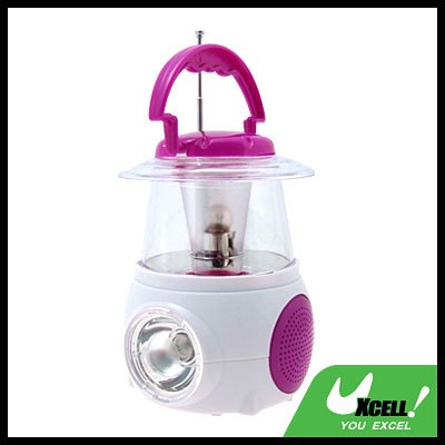 Mini Camping Lamp with Digital FM Radio - Purple