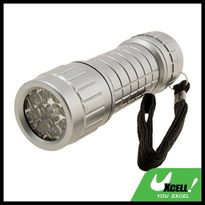 9 LED Powerful Camping Flashlight Torch Silver