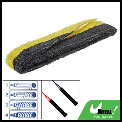 Badminton Racquet Towel Towelling Grip Yellow Black