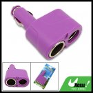 Mini Purple 2 Way Socket Car Charger Splitter Adapter for Drivers