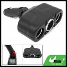 Black 12V 3 Way Car Cigarette Socket Charger Adapter Splitter