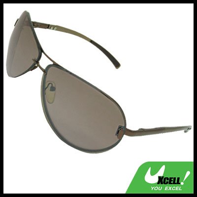 Unisex Women Man Brown Metal Frame Fishing Sunglasses