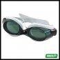 Swimming Goggles Glasses & Ear-Plugs / Nose Clip - Tinted + White Frame