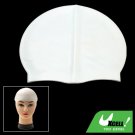 White Durable Competition Silicone Swimming Swim Cap Hat