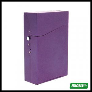 TRAVEL Aluminum Hard Cigarette Case Box 12 Cigarettes- Purple