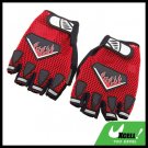 Large Sports Mountain Bike Driving Fingerless Gloves Red