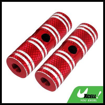 Two Red Steel 3/8" Axle Foot Pegs for BMX Bicycle Bike