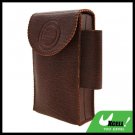 Soft 12 Cigarettes Leather Case Pouch with Lighter Holder Brown