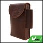 Soft 12 Cigarettes Leather Case Pouch with Lighter Holder Brown