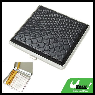 Metal Hard Leather Carrying Holder Case for 14pcs Cigarettes