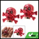 2 PCS Skull Car Wheel Tyre Stem Valve Dust Caps Covers Red