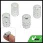 Silvery Car Auto Tyre Tire Valve Stem Covers Caps 4 PCS