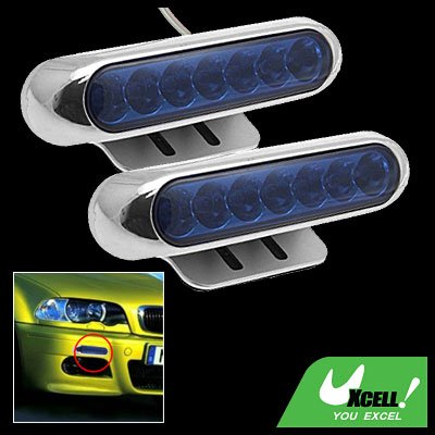 Two Super Bright Car Auto Blue 7 LED Day Light Lamp 12V (SL-635)