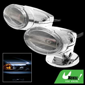 Car Auto Tail Sticker White Flash Light Rear Lamp DC 12V