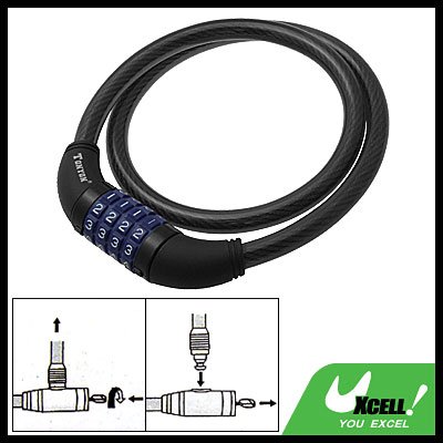 4-Digit Bicycle Bike Steel Coil Cable Combination Lock
