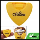 Yellow Durable Plastic Guitar Pick Holder Carrying Case