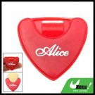 Red Plastic Beat Guitar Pick Holder Carrying Case
