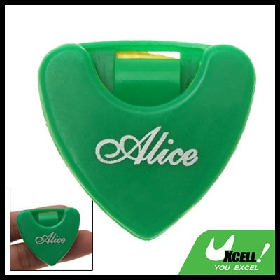 Green Plastic Beat Guitar Pick Holder Carrying Case