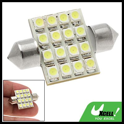 White SMD 16-LED Car Light Lighting System Bulb Lamp
