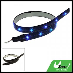 30CM Flexible Car Vehicle Blue Light Strip Lamp 15 LED