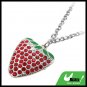 Fashion Jewelry Rhinestone Red Strawberry Pendant Necklace Watch