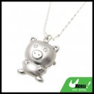 Fashion Jewelry Cute Pig Pendant Ladies' SILVERYy Necklace Watch