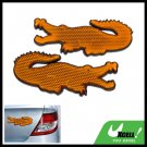 Crocodile Shape Stick-on Car Reflectors Safety Yellow
