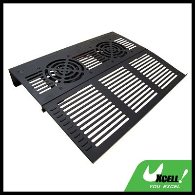 2 Fans Black Notebook Laptop Cooling Pad