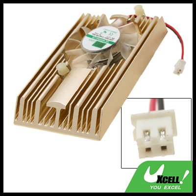 Champagne VGA Video Card Heatsinks Cooler Cooling Fan with 2.0mm 2pin Connector