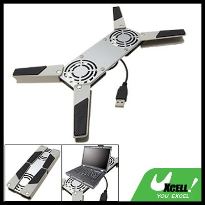 Foldable Nonslip USB Notebook Computer 2 Fan Cooling Pad Cooler
