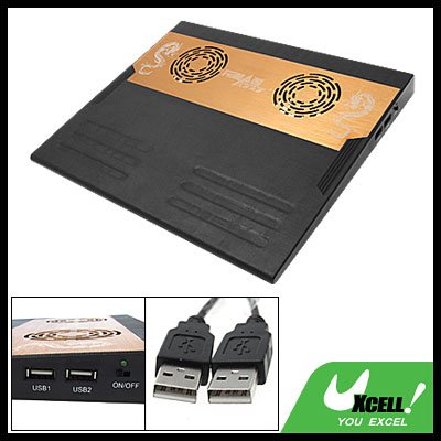 Sleek 2 Fans USB 2.0 Notebook Laptop Cooler Cooling Pad