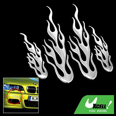 Silvery Flame Design Car Decoration Logo Badge Sticker (HL-8012)
