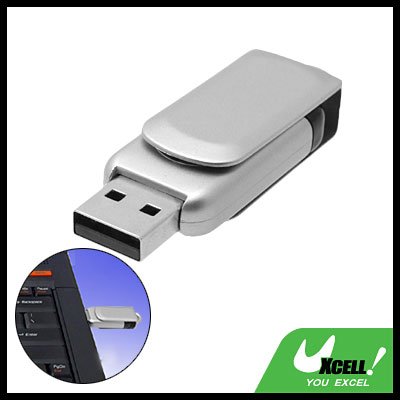 Silvery Rotating Removable USB Flash Memory Stick Drive Storage 2GB