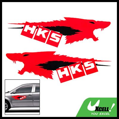 Pair Wolf Head Car Decal Graphic Stickers L34 x W12.0cm