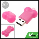 USB 2.0 Pink Bone 2GB Flash Driver Memory Stick