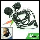 Black Stereo Earphone Headphone Microphone with Ear-Hook for PC Computer
