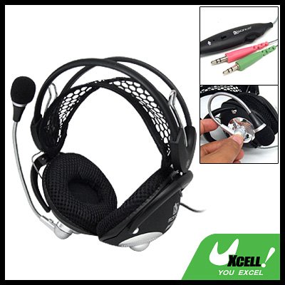Stereo PC Computer Headphone Headset Mic Net Headband